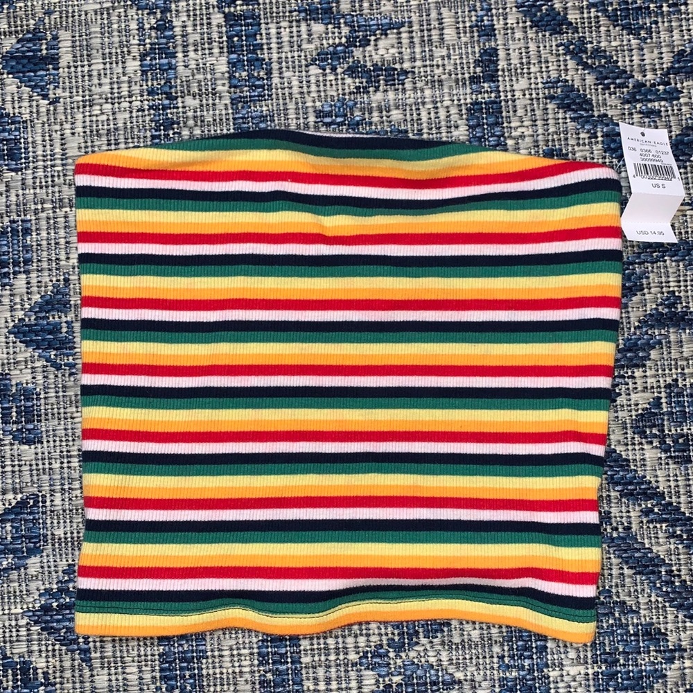 Colorful Striped tube top size small NEW